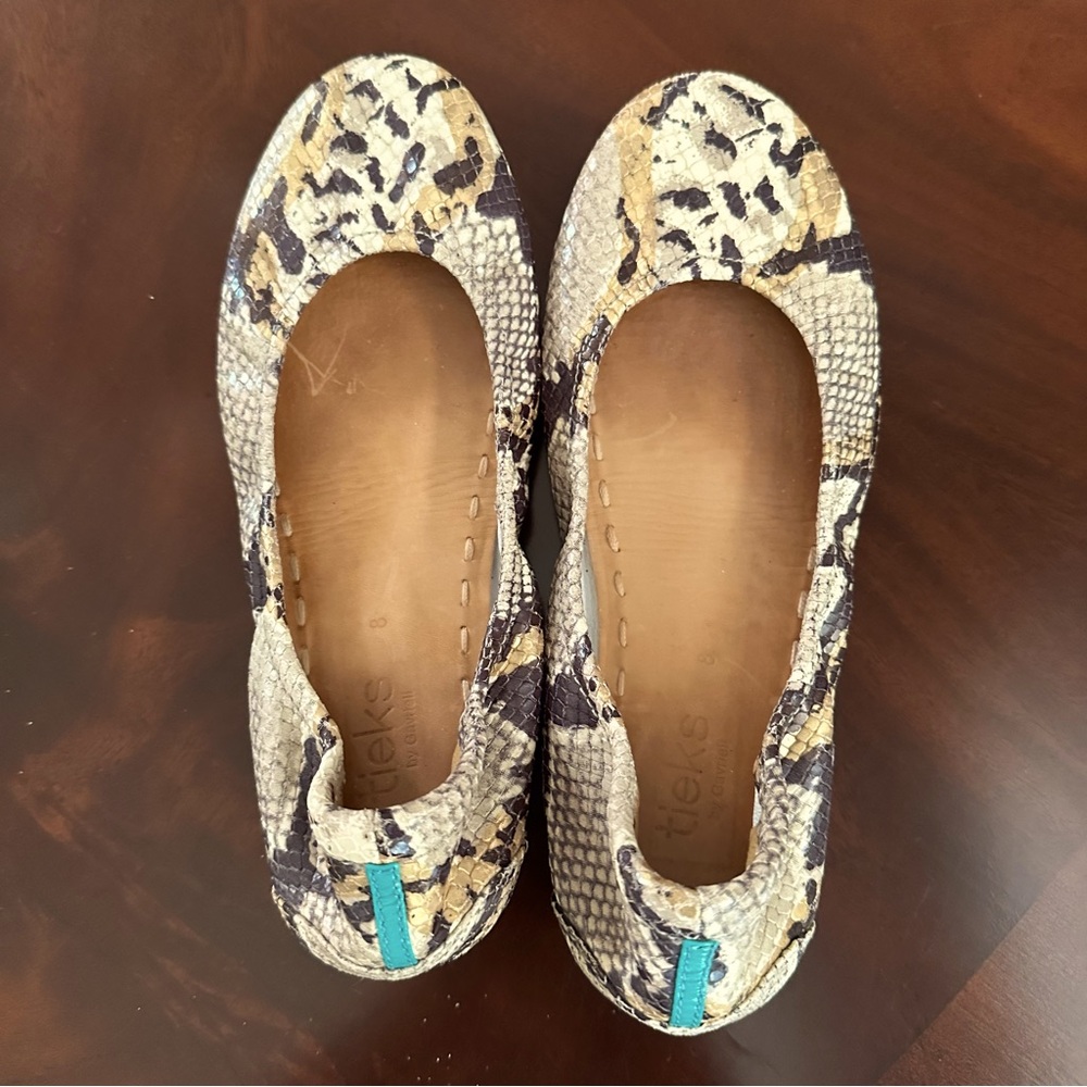 Tieks SAND SNAKE Ballet Flat Size 8 Very Good Preowned Condition